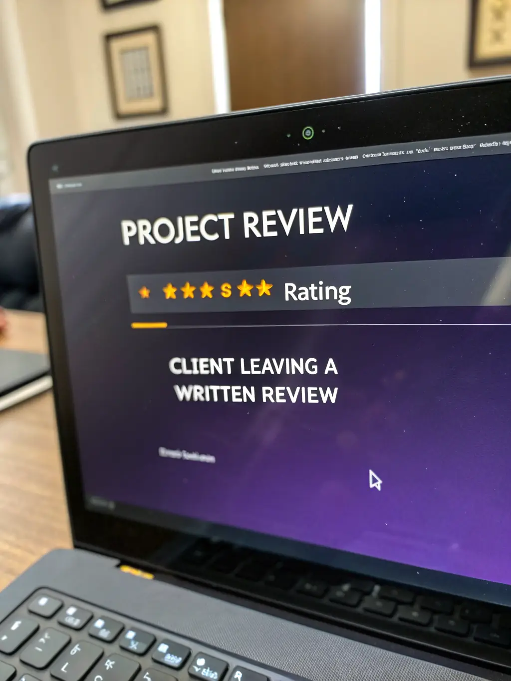 An image showcasing customer reviews and star ratings on a contractor's profile, highlighting the importance of reputation on Tico.Social.